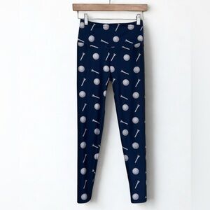 Goldsheep Navy Golf Pattern Leggings